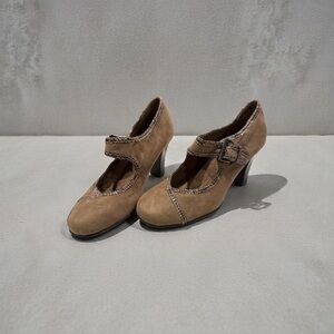 Aerosoles HeelRest Women’s Brown/Taupe Suede Mary Jane Pumps  shoes Size 6